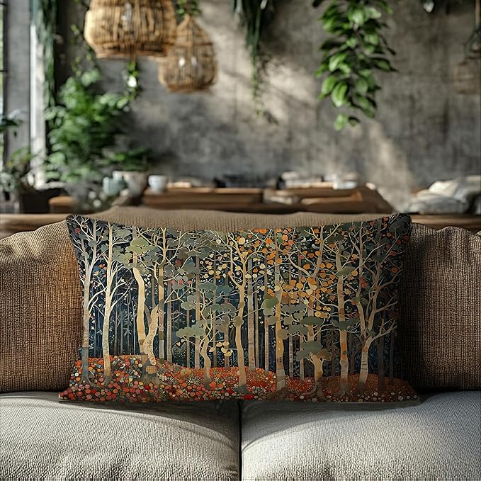 Rustic Autumn Forest Pillow Covers 20x12 Double-Sided, Fall Home Room Decor - Image 6