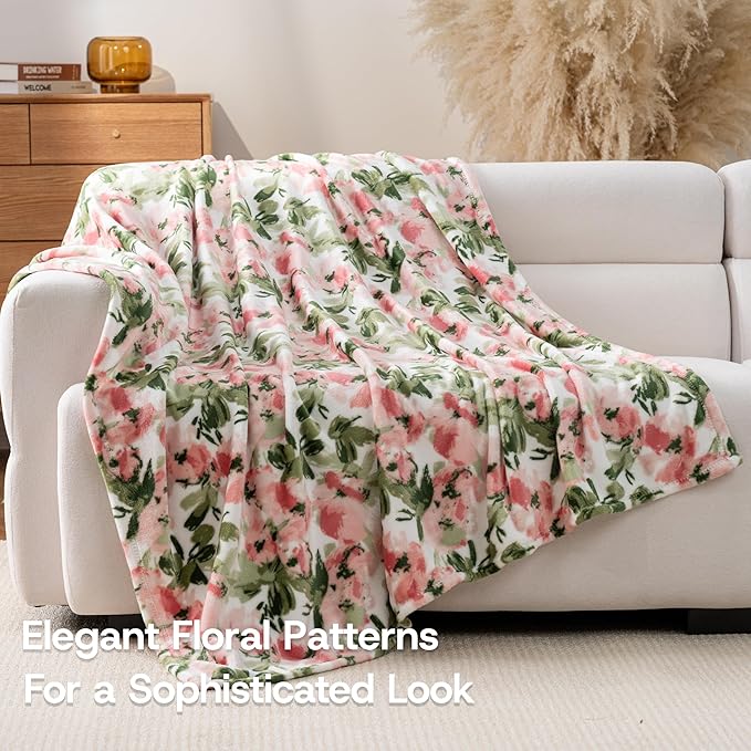 Luxury Printed Fleece Warm Throw Blanket, Soft Lightweight Velvety Plush Throw - Image 2