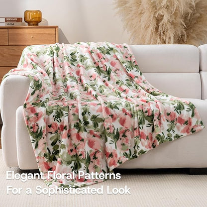 Luxury Printed Fleece Warm Throw Blanket, Soft Lightweight Velvety Plush Throw - Image 2