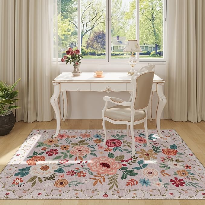 DUKINO 3x5 Area Rug, Floral Rugs - Image 2