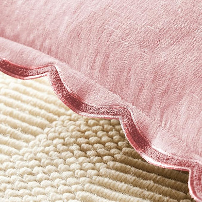 Scalloped Pillow Cover Pack of 2 Spring Chenille Decorative Throw Pillow Covers - Image 4