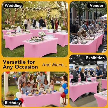 6-Pack Premium Pink Spandex Tablecloths - Image 5