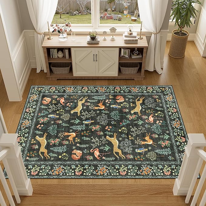 DUKINO 3x5 Rug, Washable Animal Area Rug - Image 6