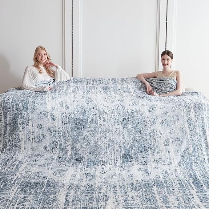 Oversized Vintage Pattern Blanket 120x120 Inches, Giant 10'x10' - Image 3
