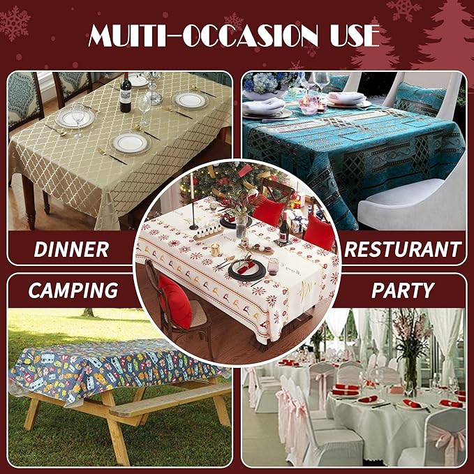 Christmas Rectangle Table Cloth, 100% Waterproof Tablecloth, Christmas - Image 6