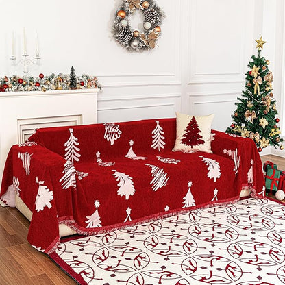 MYSKY HOME 71X134 inches Sofa Christmas Couch Cover, Sectional Sofa Covers Sofa by MYSKYHOME