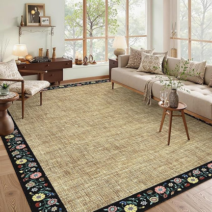 GarveeHome Washable Area Rugs for Bedroom 5x7 Living Room Modern Floral Throw by GarveeHome