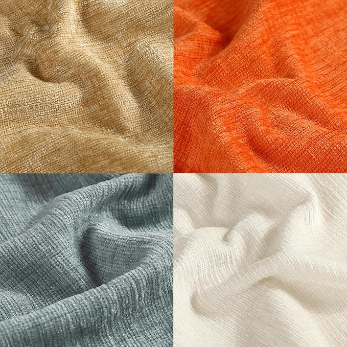 Stellhome Set of 4 Soft Textured Decorative Throw Pillow Covers Accent Solid - Image 3
