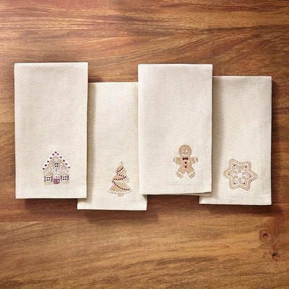 Elrene Home Fashions Gingerbread Bliss Holiday Embroidered Christmas Cotton - Image 2