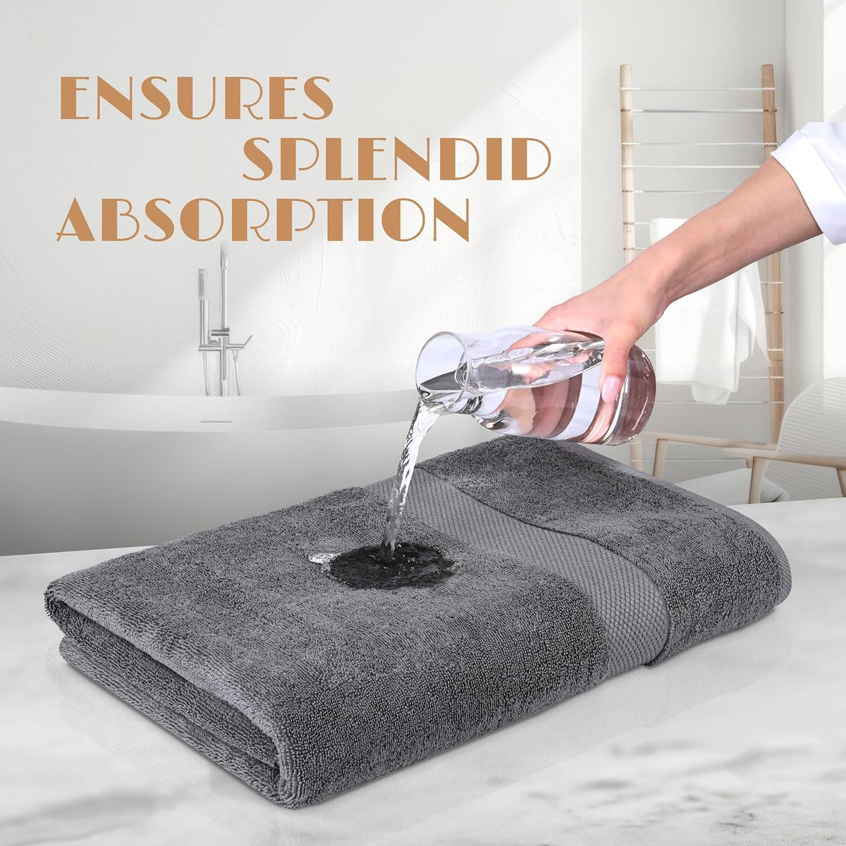 white classic wealuxe grey towels for bathroom 6 showing dimensions