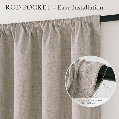 pony dance 100% black out linen curtains 63, side view