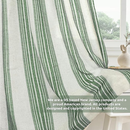 DriftAway Farmhouse Vertical Striped Linen Blend Textured Light Filtering Semi - Image 5