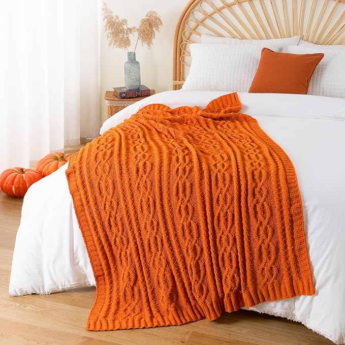 Battilo Burnt Orange Throw Blanket - Image 8