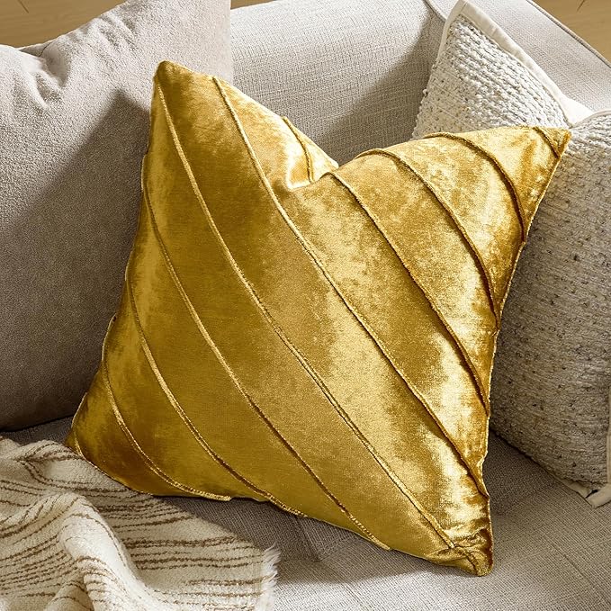 GIGIZAZA Decorative Velvet Pillow Covers 16x16, Living Room Square Cushion - Image 5