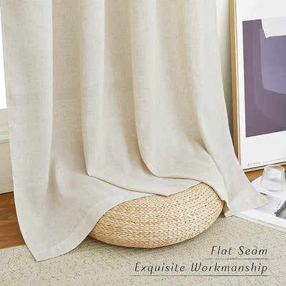 NICETOWN Natural Linen 102 inch Curtains - Image 7