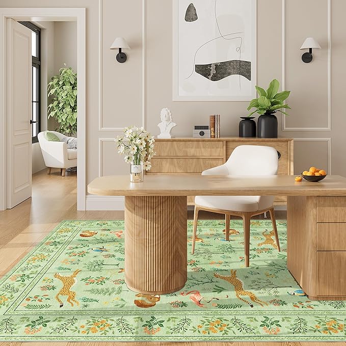 DUKINO 4x6 Rug, Washable Animal Area Rug - Image 5
