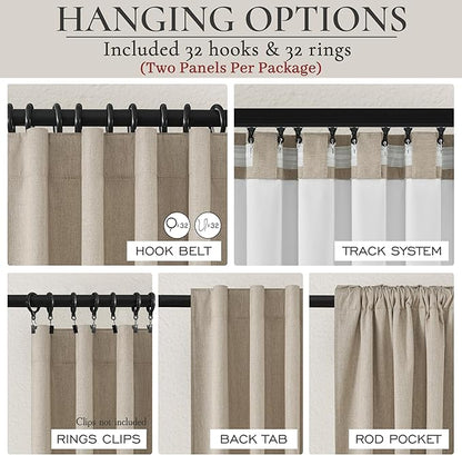 GreyBeige 108 Inch Curtains 2 Panel Set Burg Modern Decorative Dark Out Curtains - Image 3