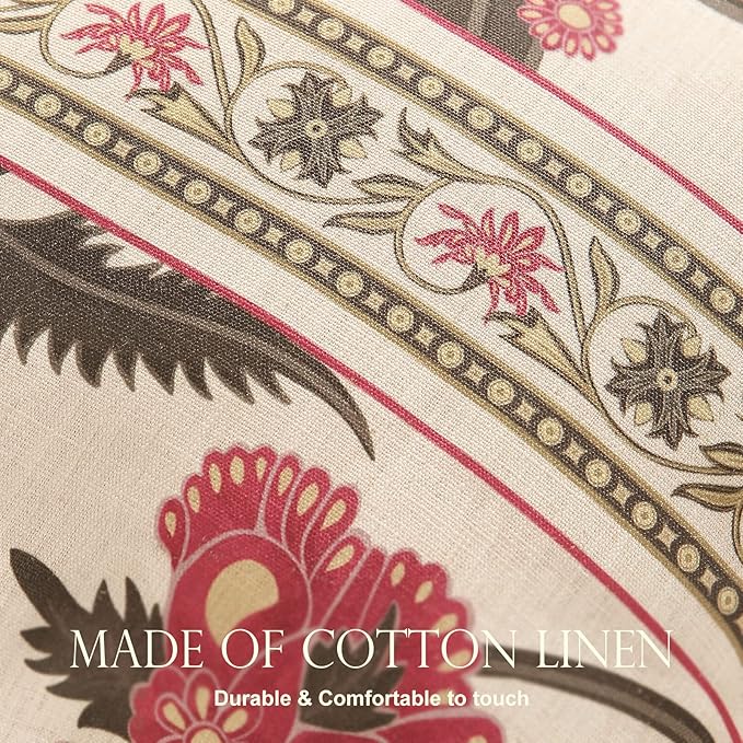 patdrea Designer Throw Pillow Covers 12"x20", Vintage Red Flying Bird Pattern - Image 5