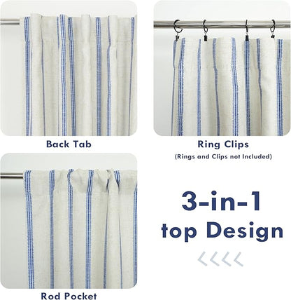 DriftAway Farmhouse Vertical Striped Linen Blend Textured Light Filtering Semi - Image 6