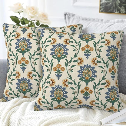Vintage Floral Throw Pillow Cover Case Traditional Turkish Throw Pillows Set of - Image 4