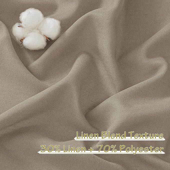 NICETOWN Thick Flax Linen Living Room Curtains 108 inches Long, Pinch Pleated - Image 5