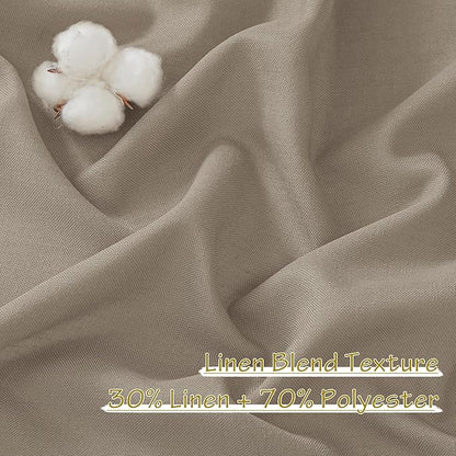 NICETOWN Thick Flax Linen Living Room Curtains 108 inches Long, Pinch Pleated - Image 5