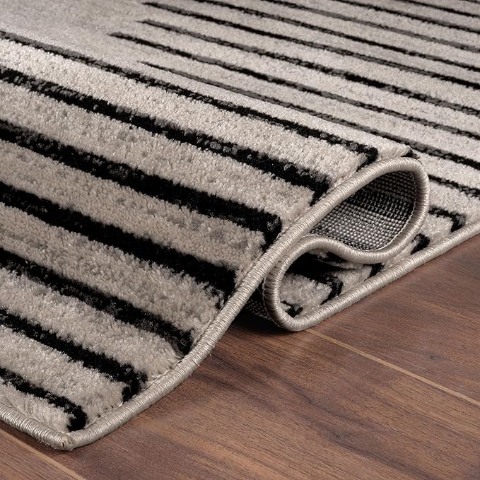 Rugshop Bohemian Stripe Stain Resistant High Traffic Living Room Kitchen - Image 4