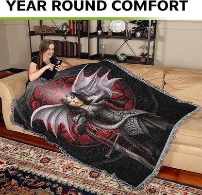 Pure Country Weavers Valour Dragon Woven Blanket by Anne Stokes - Image 3