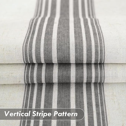 DriftAway Farmhouse Vertical Striped Linen Blend Textured Light Filtering Semi - Image 3