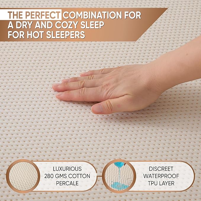 Deluxe Cooling Waterproof Organic Mattress Protector King - Image 4