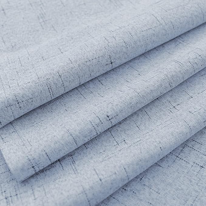 KOUFALL Light Blue Back Tab Linen Blackout Curtains 52x90 Inches Long - Image 8