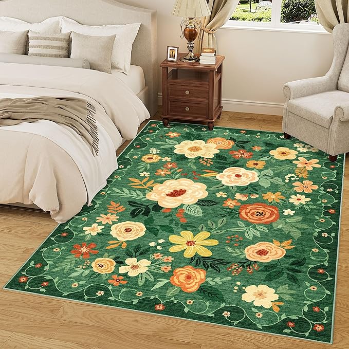 DUKINO 6x9 Area Rug, Floral Rugs - Image 5