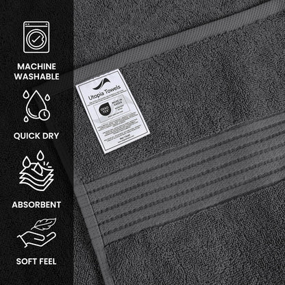 utopia towels 6 pack bath towels, 27x54 in, side view