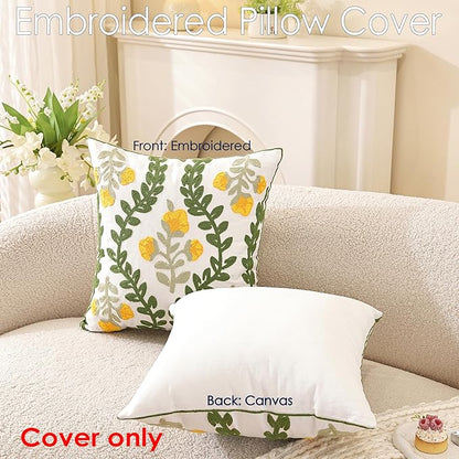 TAOSON Pack of 2, Cotton Cushion Covers, Spring Farmhouse Decor, Valentine's - Image 2