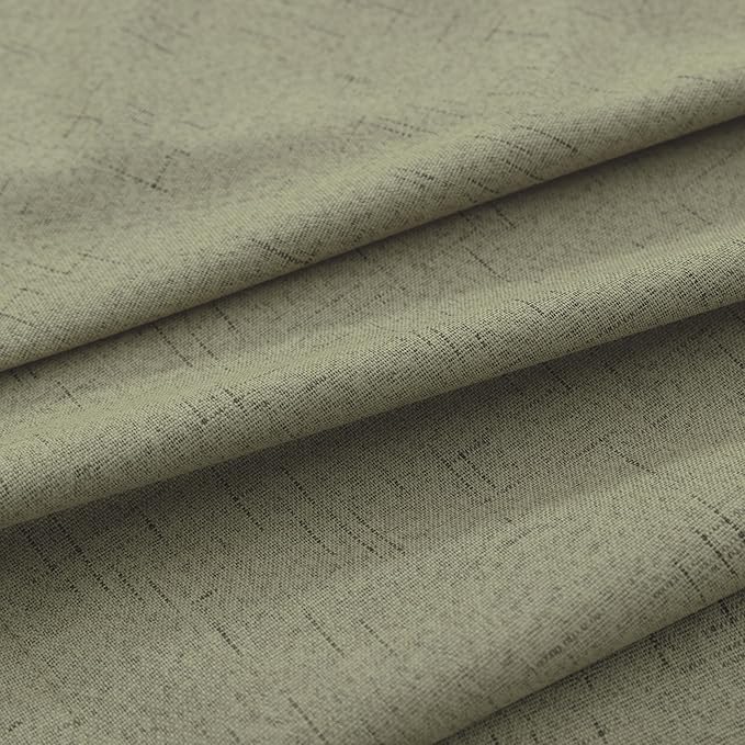 KOUFALL Sage Green Back Tab Linen Blackout Curtains 52x90 Inches Long - Image 7