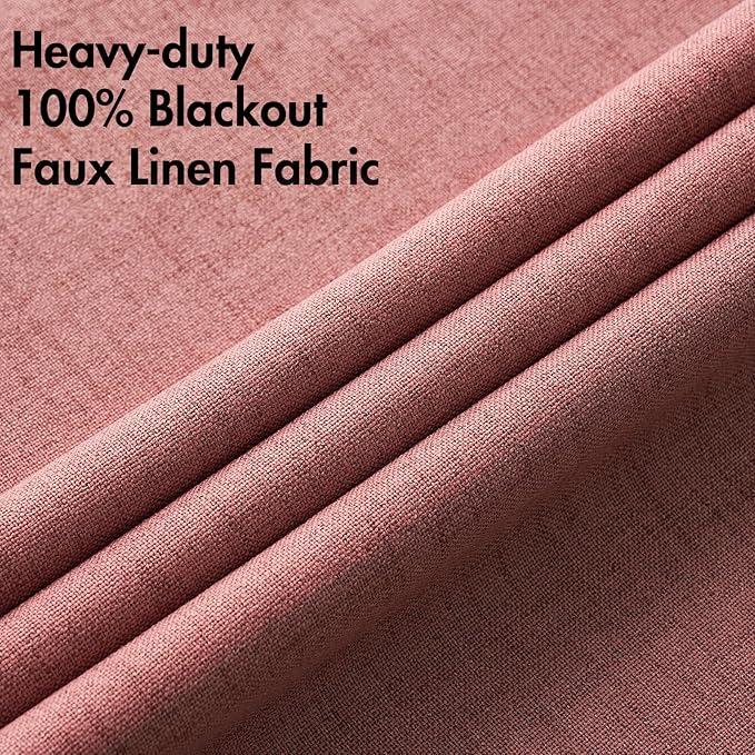 MIULEE 100% Blackout Linen Textured Curtains - Image 5