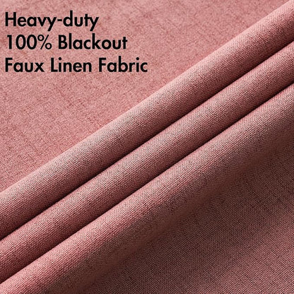 MIULEE 100% Blackout Linen Textured Curtains - Image 5