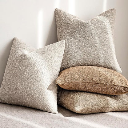 Foindtower Set of 2, Decorative Textured Boucle Throw Pillow Covers Accent - Image 6