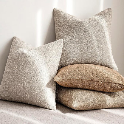 Foindtower Decorative Textured Boucle Throw Pillow Covers Accent Solid Pillow - Image 6