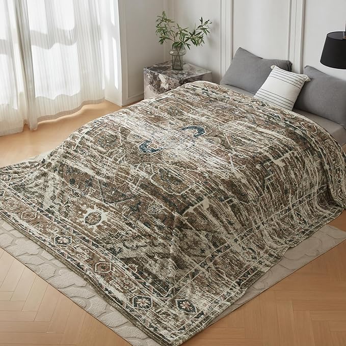Oversized Vintage Pattern Blanket 120x120 Inches, Giant 10'x10' - Image 3