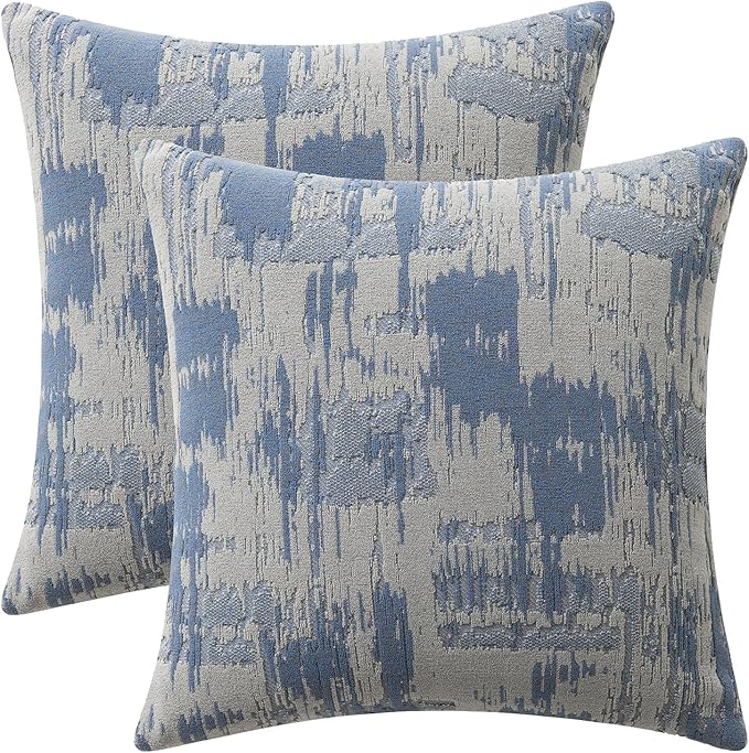 Set of 2 Art Textured Throw Pillow Covers, Abstract Sculpted Design by Rythome