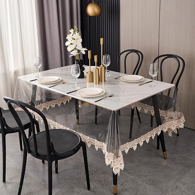 Clear Vinyl Tablecloth Protector Waterproof/Oil-Proof PVC Table Cloth - Image 2