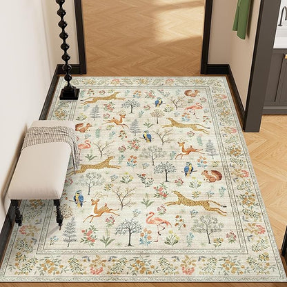DUKINO 4x6 Rug, Washable Animal Area Rug - Image 5