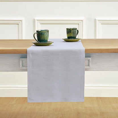 Solino Home Linen Light Grey Table Runner 108 Inches Long - Image 2