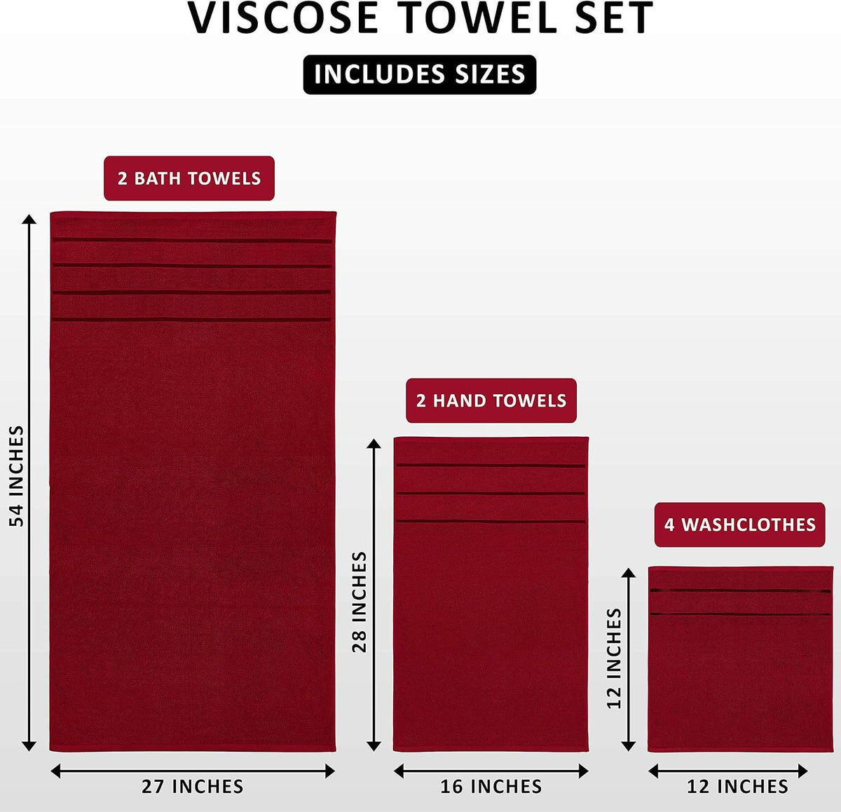 utopia towels 8-piece luxury towel set, 2 bath, close-up detail
