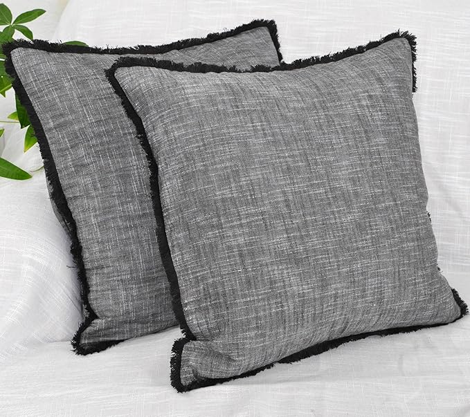 Set of 2 Textured Cotton Pillow Covers - Image 4