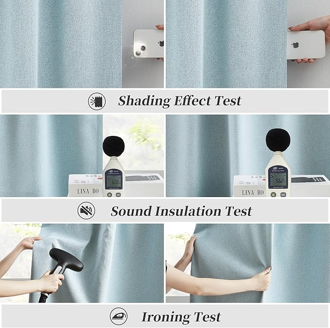 Full Shading Blackout Linen Door Curtains - Image 6