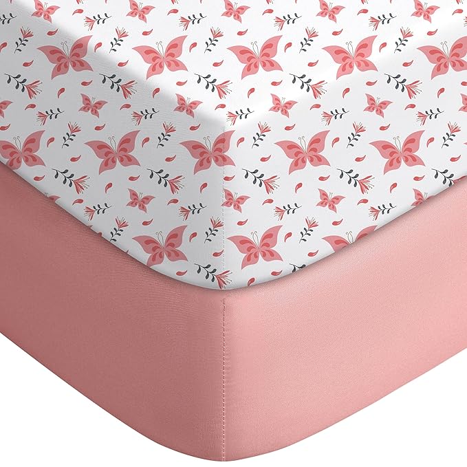 Yoofoss Pack and Play Sheets Fitted, Mini Crib Sheets 2-Pack by YOOFOSS