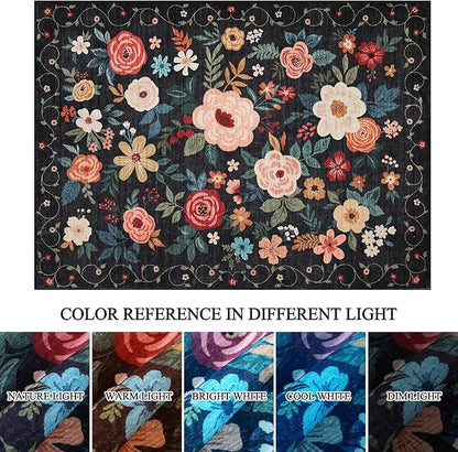 DUKINO 8x10 Area Rug, Floral Rugs - Image 8