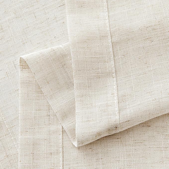 Linen Valance for Windows 2 Panels, Natural Ivory Rod Pocket Light Filtering - Image 3